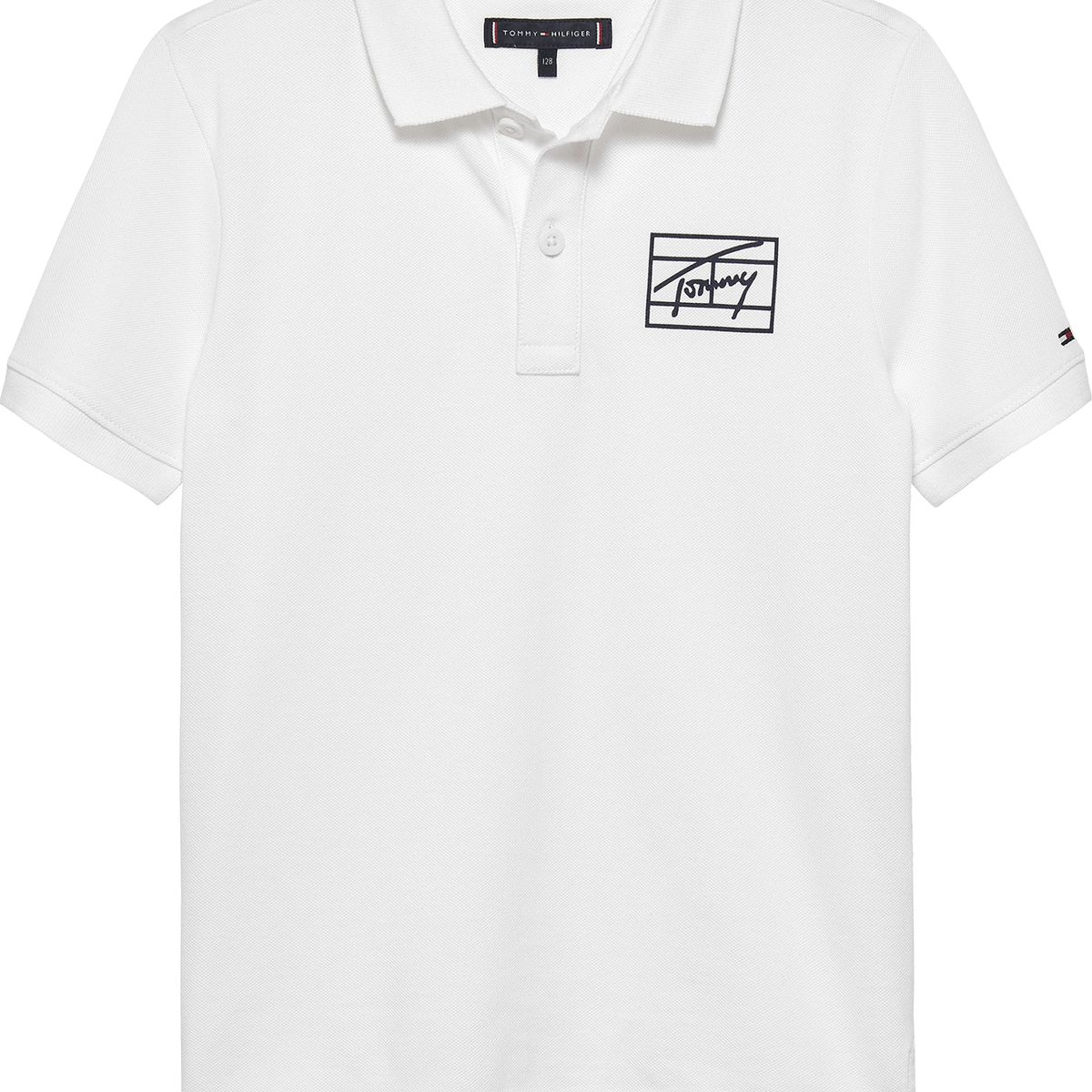 TOMMY HILFIGER - Polo blanco varsity con logo gráfico Tommy Hilfiger