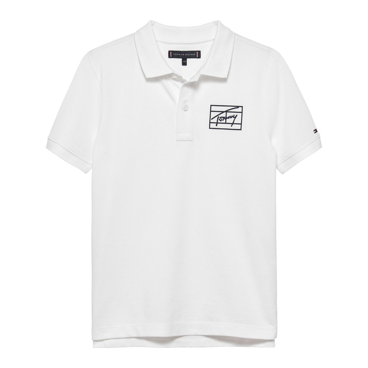 TOMMY HILFIGER - Polo blanco varsity con logo gráfico Tommy Hilfiger