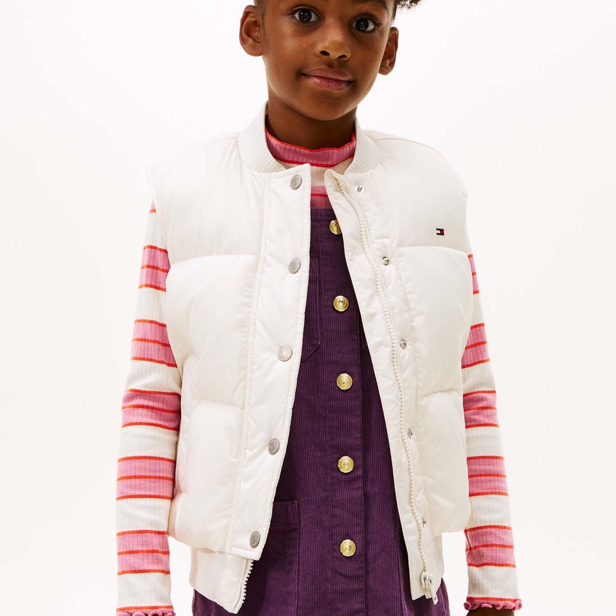 TOMMY HILFIGER - Chaleco blanco acolchado amplio de plumón Tommy Hilfiger