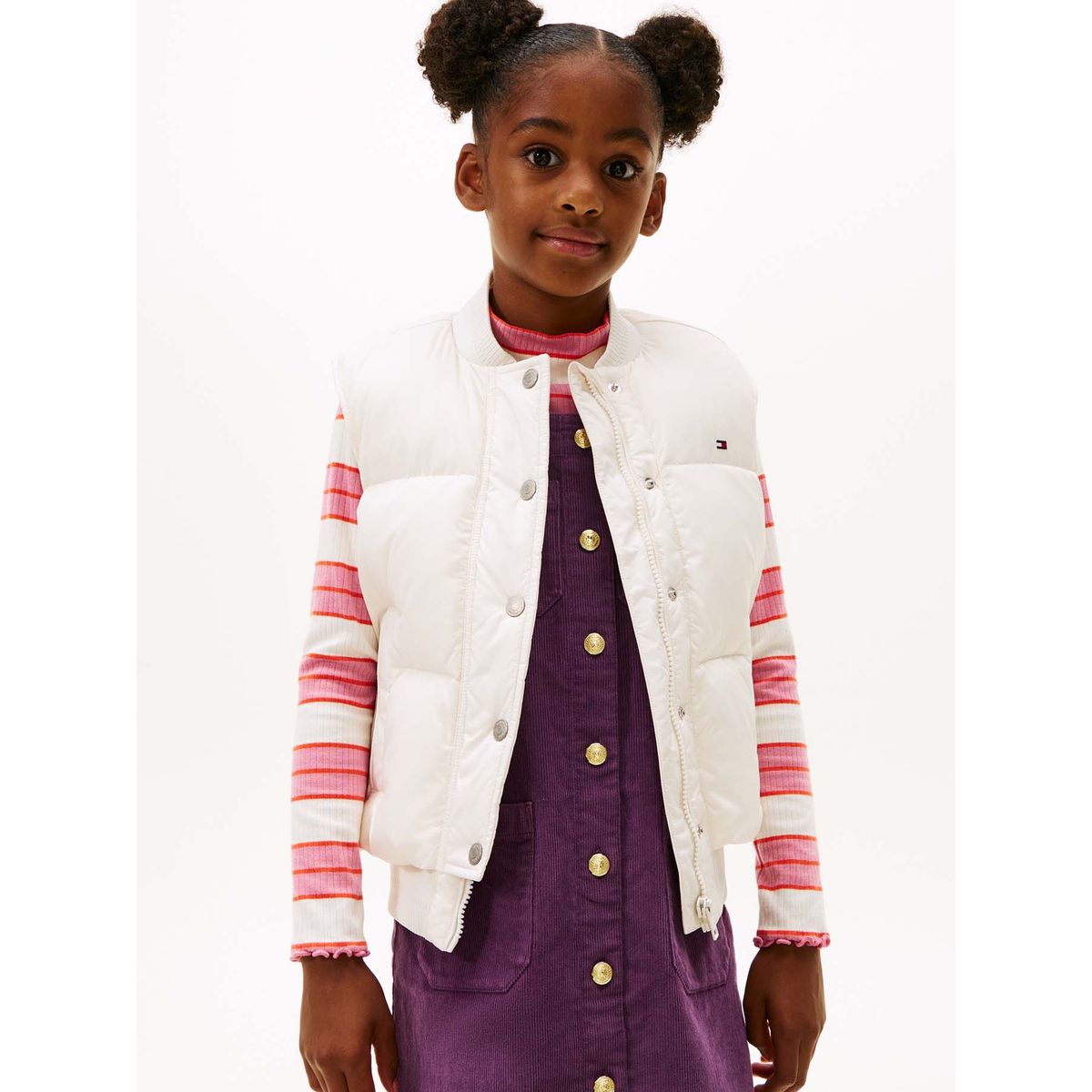 TOMMY HILFIGER - Chaleco blanco acolchado amplio de plumón Tommy Hilfiger