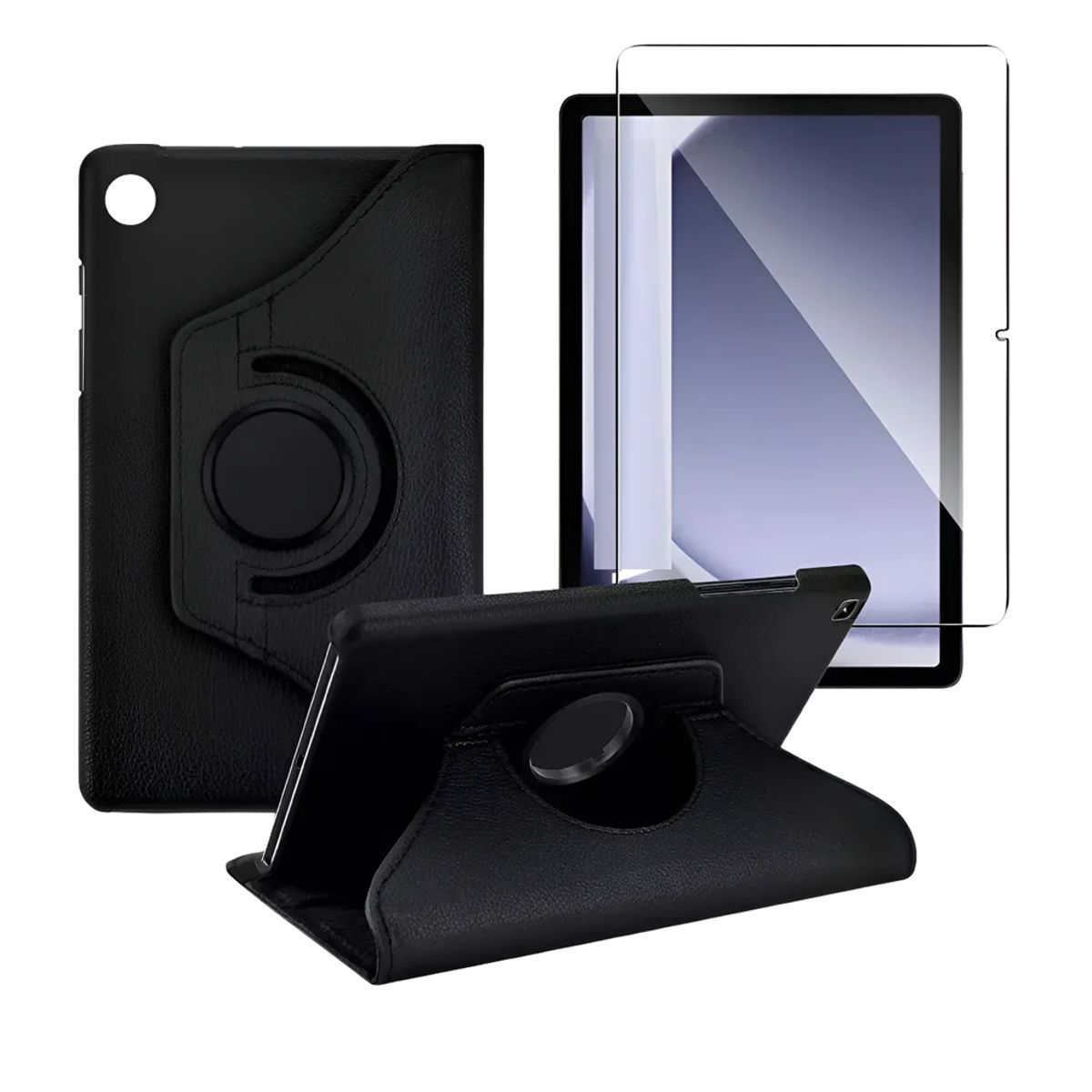 GENERICO - forro funda Estuche Giratorio 360 para Xiaomi Redmi pad 2 + vidrio negro