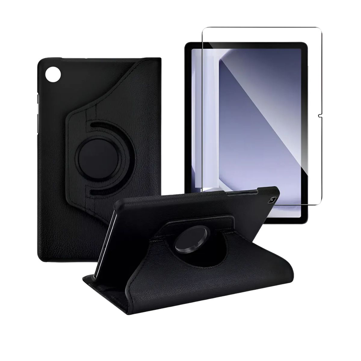 GENERICO - forro funda Estuche Giratorio 360 para Xiaomi Redmi pad 2 + vidrio negro
