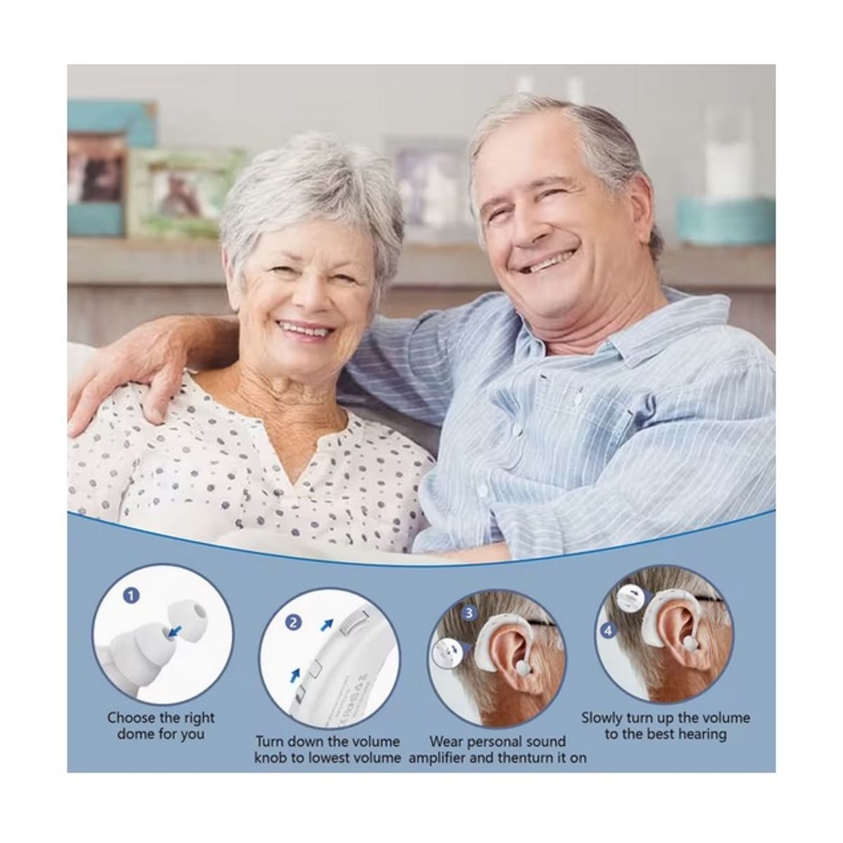 GENERICO - PAR de Audifonos amplificadores de sonido RECARGABLES