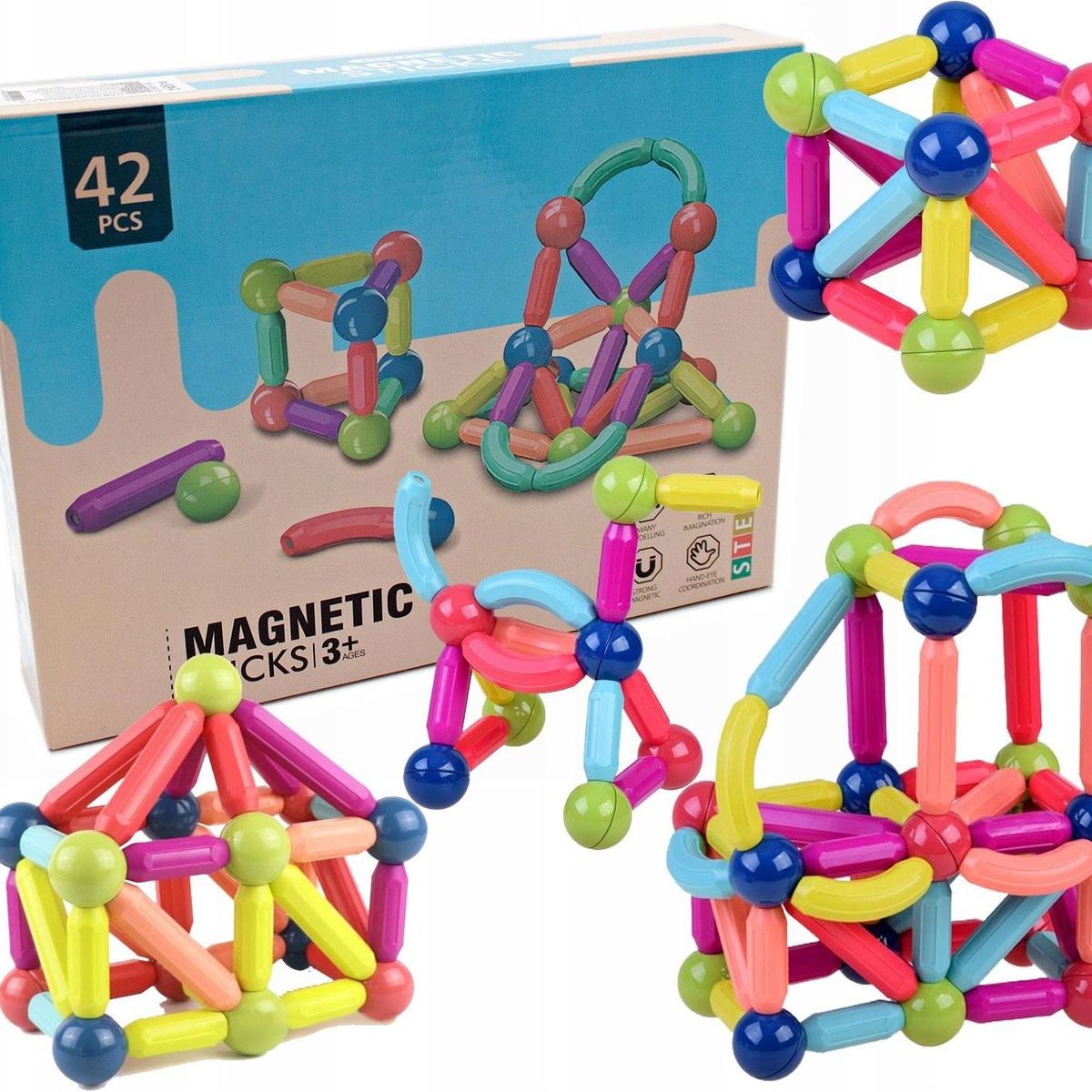 GENERICO - Combo 3 en 1: Bloques Magnéticos, Laberinto y Rompecabezas con Imán