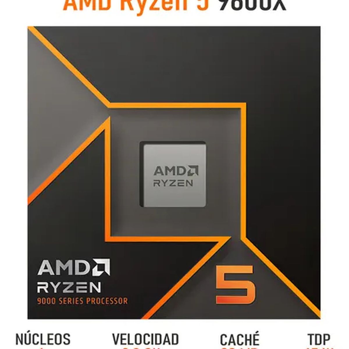 AMD - Procesador AMD Ryzen 5 RYZEN 5 9600X AM5 6C Estabilidad Avanzada