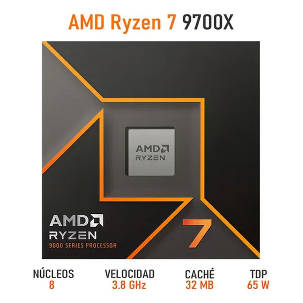 AMD - Procesador AMD Ryzen 7 RYZEN 7 9700X AM5 Arquitectura Zen 5 Radeon