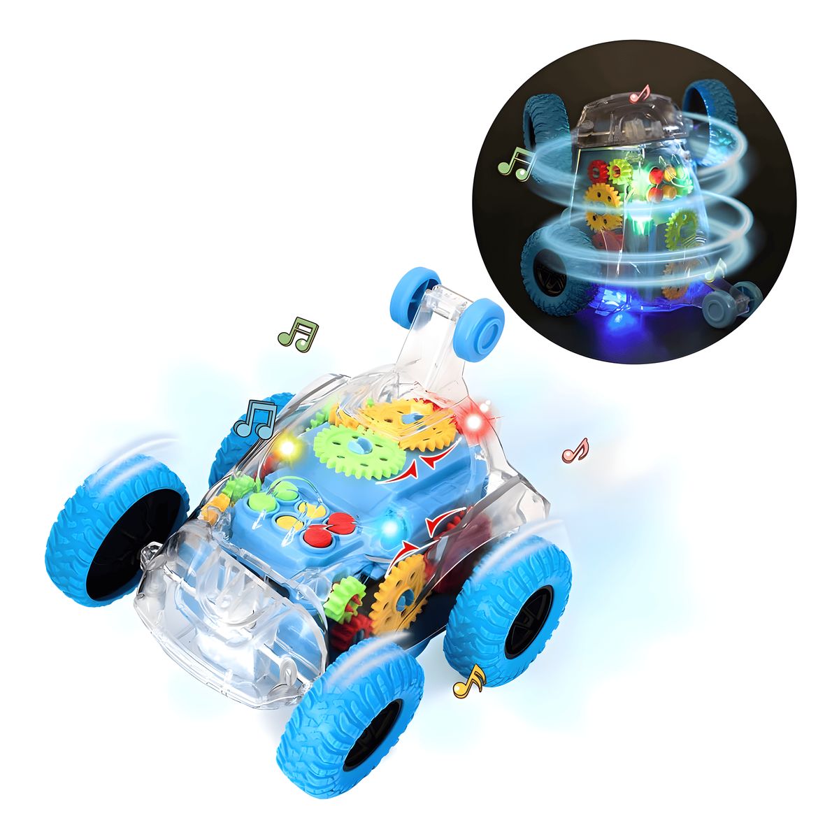 GENERICO - Carro Loco Luces Sonido Gira 360 Grados Juguete Niño