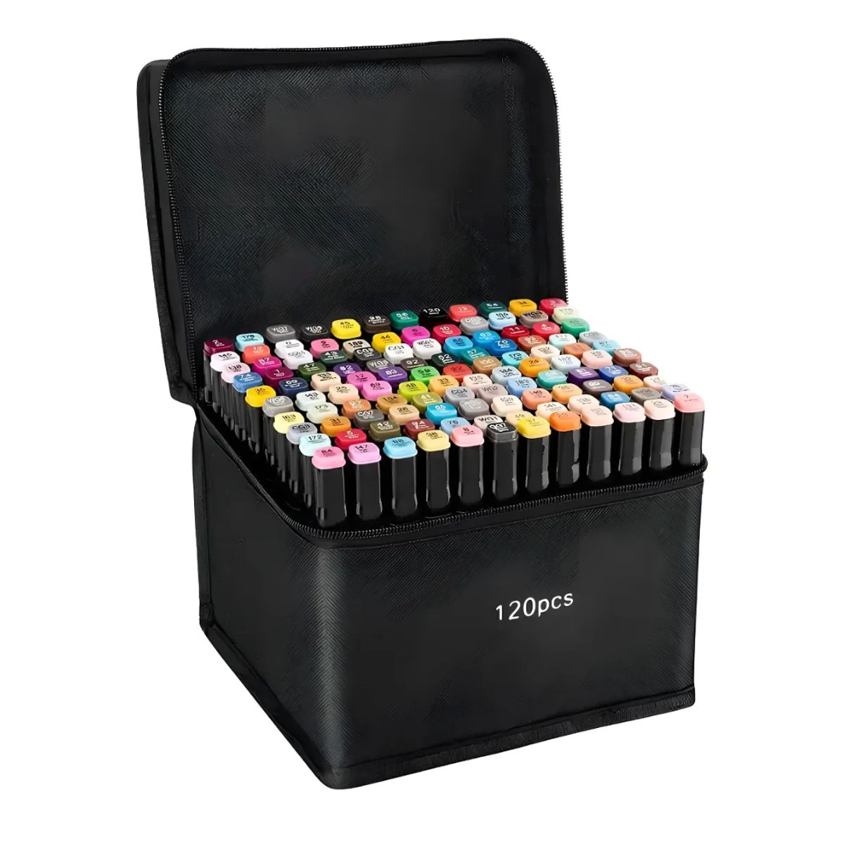 OEM - Marcadores Plumones Doble Punta 120 Colores + Estuche