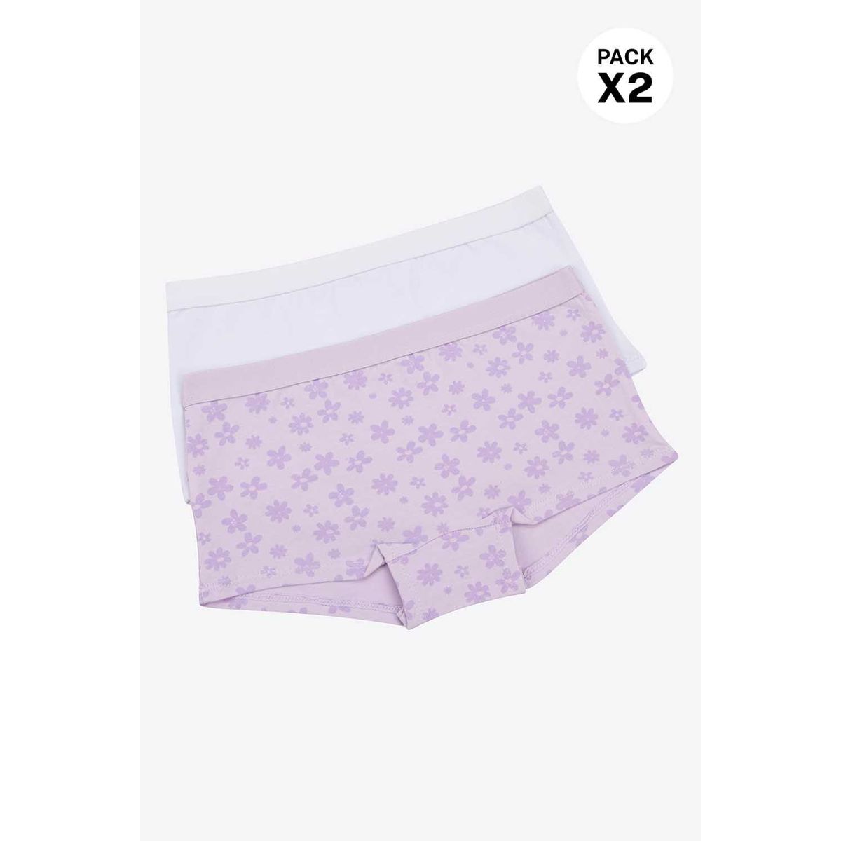 LILI PINK - Boxer en algodón para niñas paquete x2