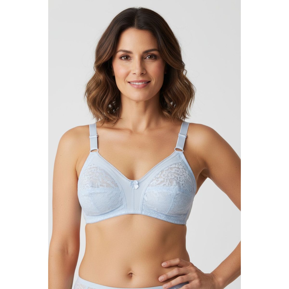 LILI PINK - Brasier clasico individual en algodón y encaje