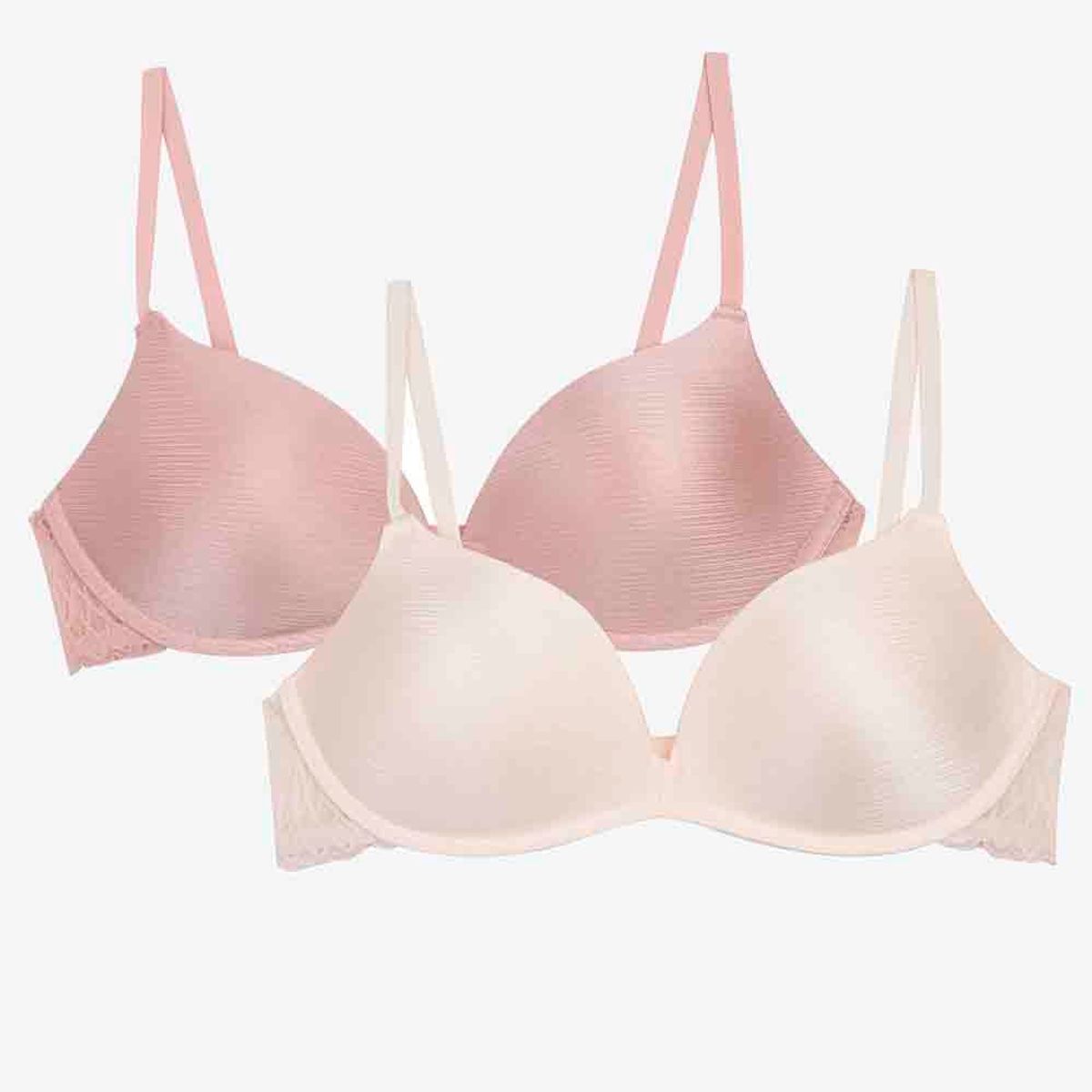 LILI PINK - Brasier en microfibra satinada paquete x2 cobertura media