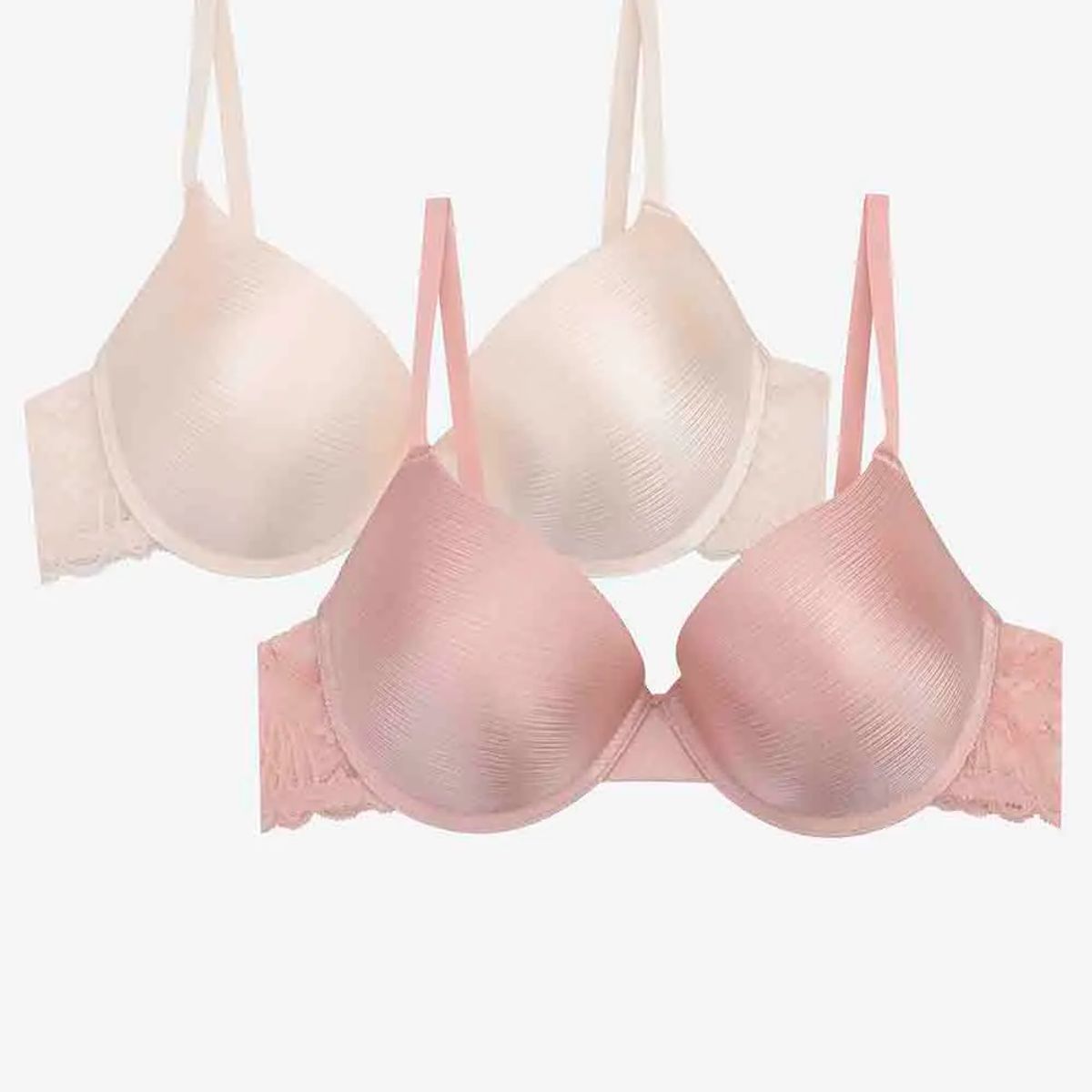 LILI PINK - Brasier en microfibra satinada paquete x2 cobertura 3/4