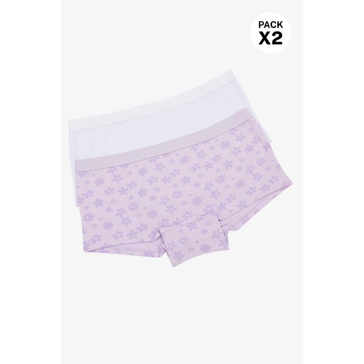 LILI PINK - Boxer confeccionado en algodón para niñas paquete x2