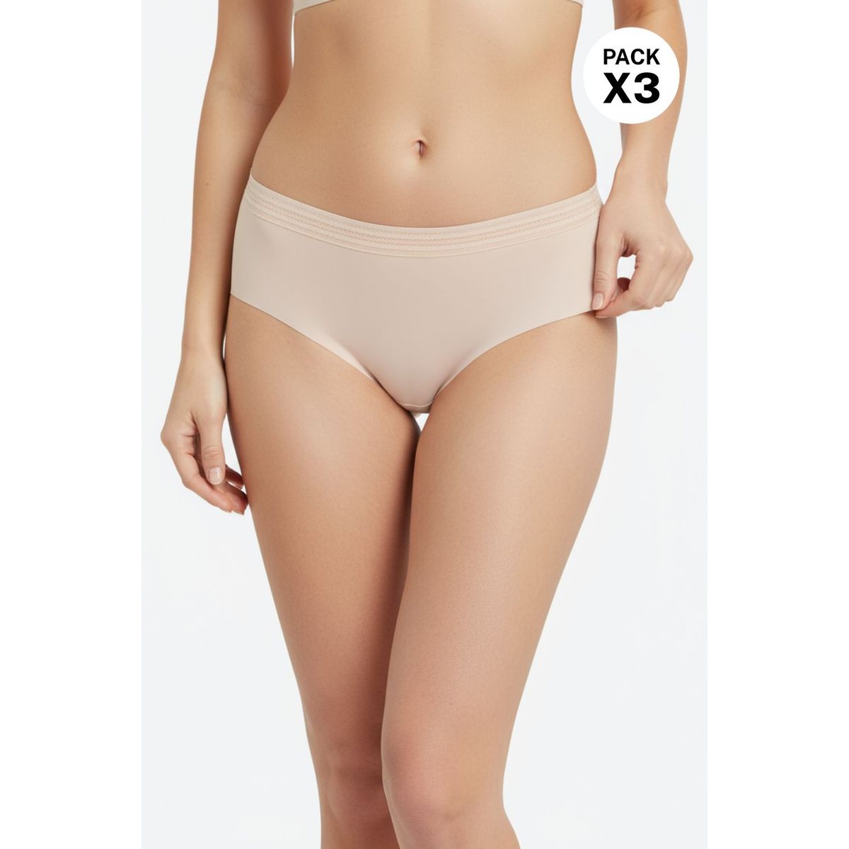 LILI PINK - Panty tipo hipster en microfibra paquete x3