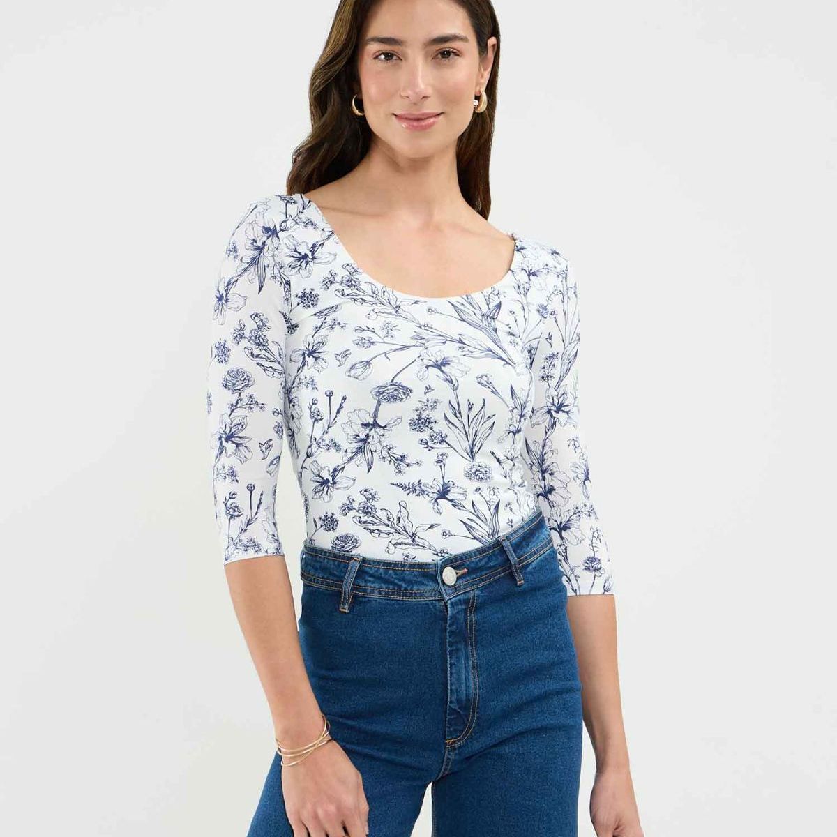 PATPRIMO - Camiseta De Mujer Manga 3/4 Patprimo Color Azul #30093709