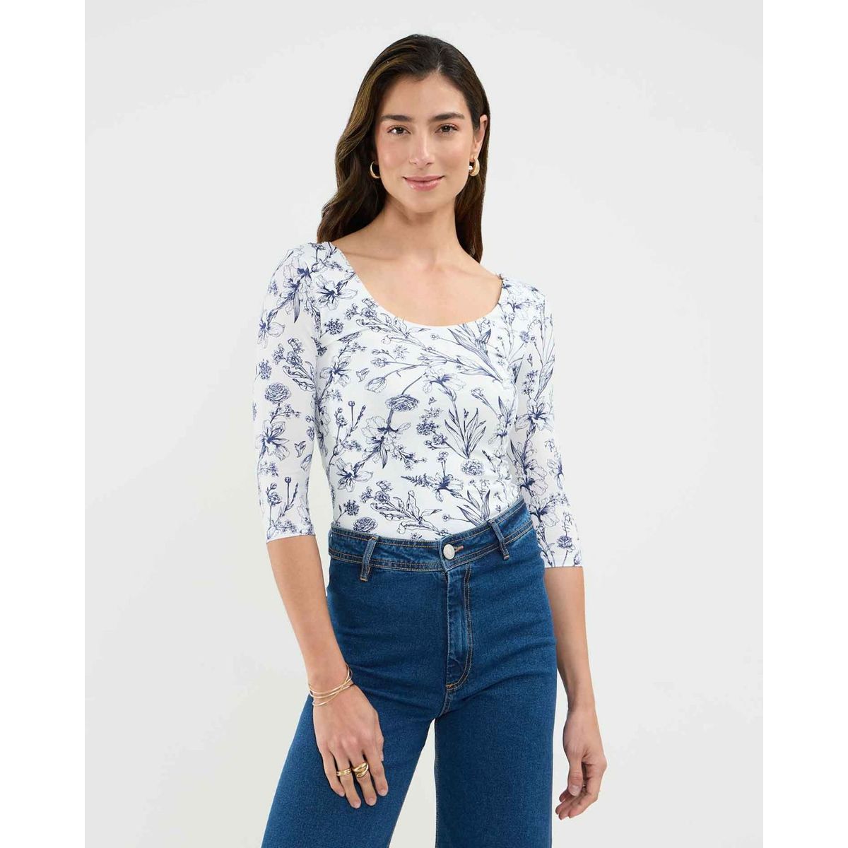 PATPRIMO - Camiseta De Mujer Manga 3/4 Patprimo Color Azul #30093709