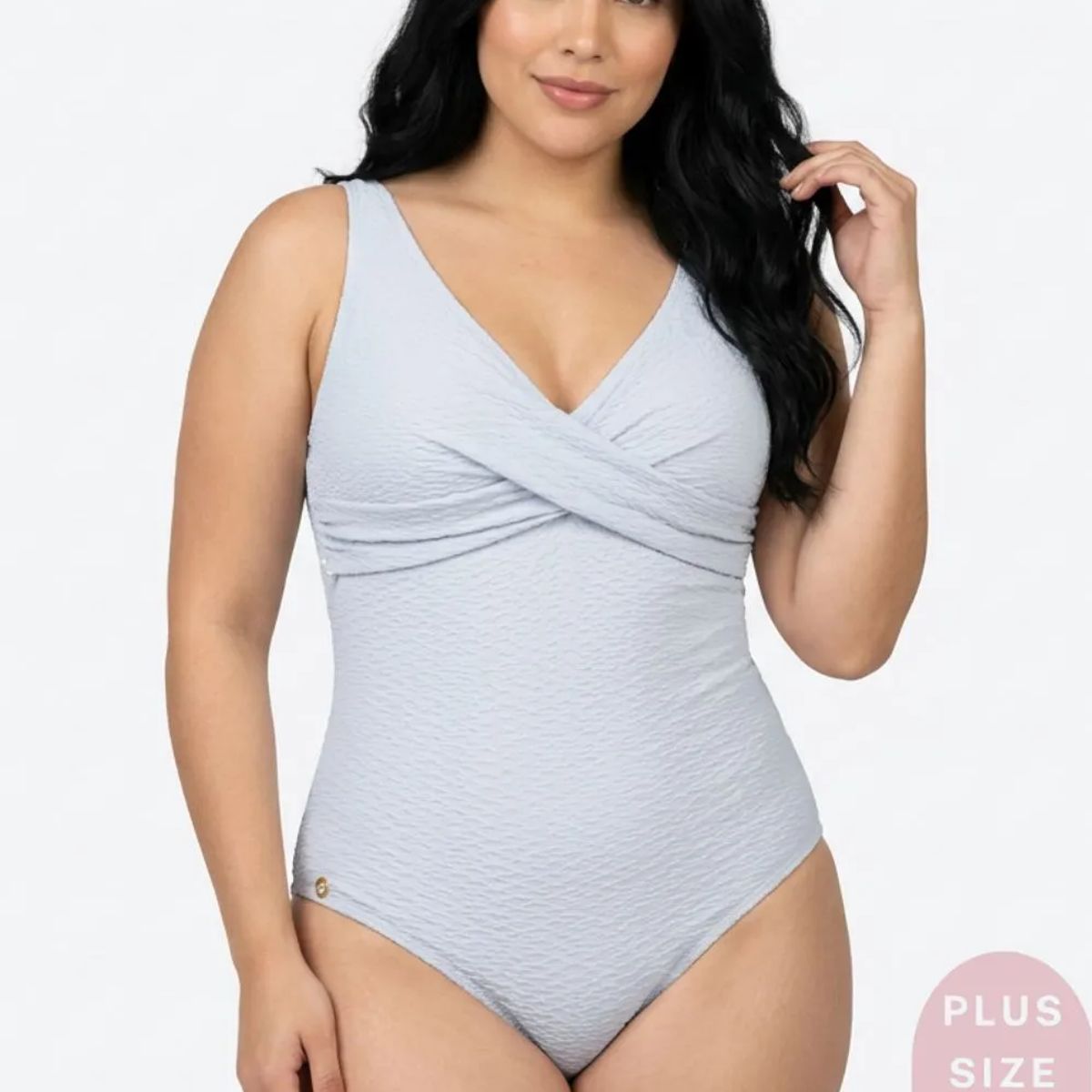 LILI PINK - Vestido de baño Plus Size de una pieza en microfibra