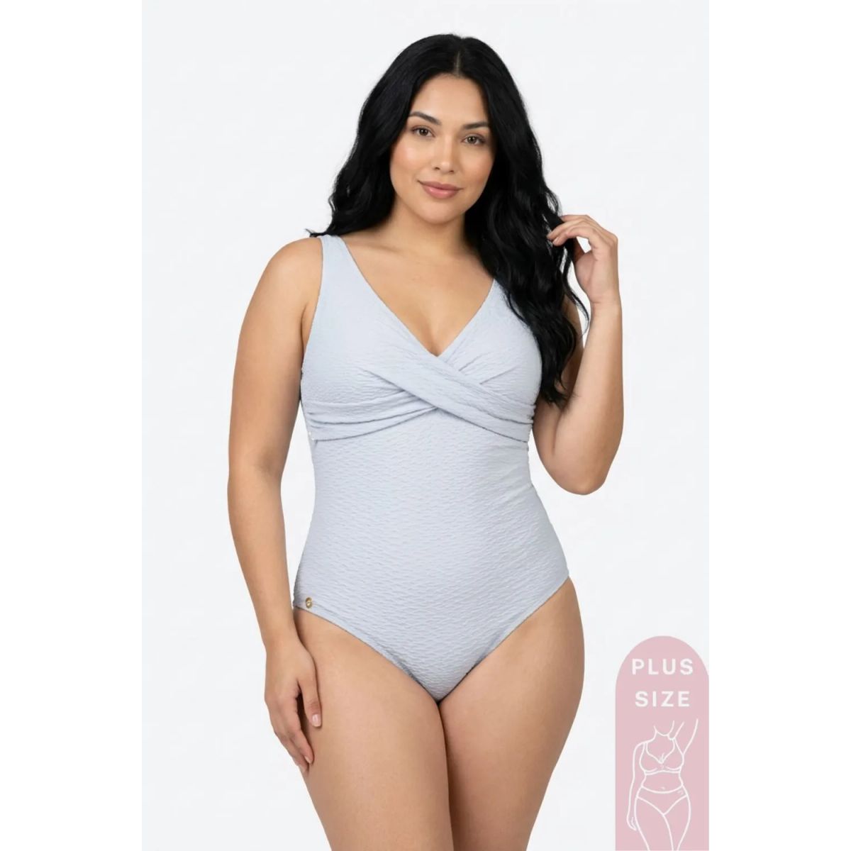 LILI PINK - Vestido de baño Plus Size de una pieza en microfibra
