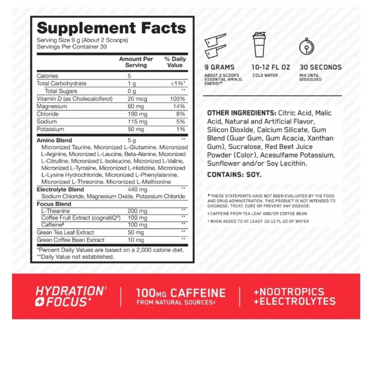 OPTIMUM NUTRITION - Amino Energy - Aminoácidos escenciales - Strawberry Burst - Optimum Nutrition