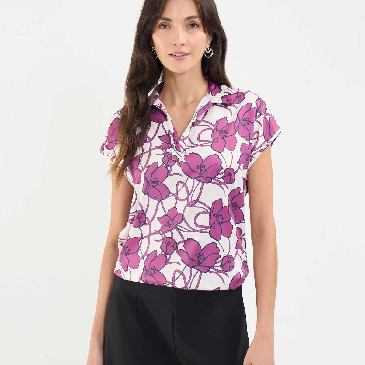 PATPRIMO - Blusa De Mujer M/C Patprimo Color Violeta Oscuro #30123448