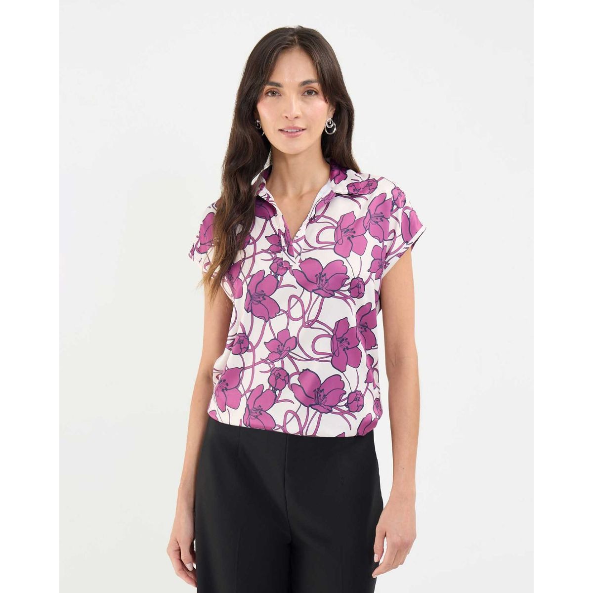 PATPRIMO - Blusa De Mujer M/C Patprimo Color Violeta Oscuro #30123448