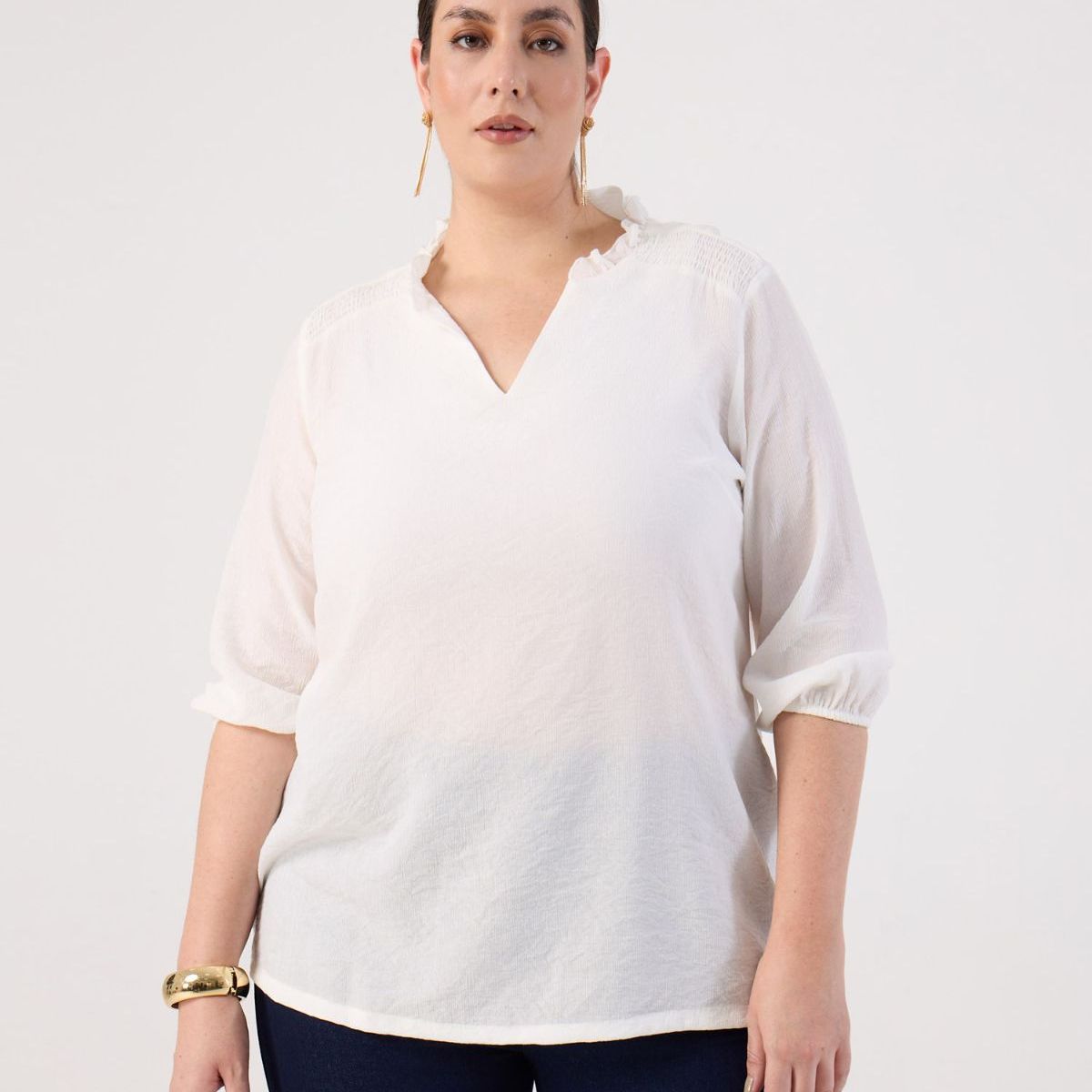 PATPRIMO - Blusa  Para Mujer Manga 3/4 Patprimo Color Blanco #14121405