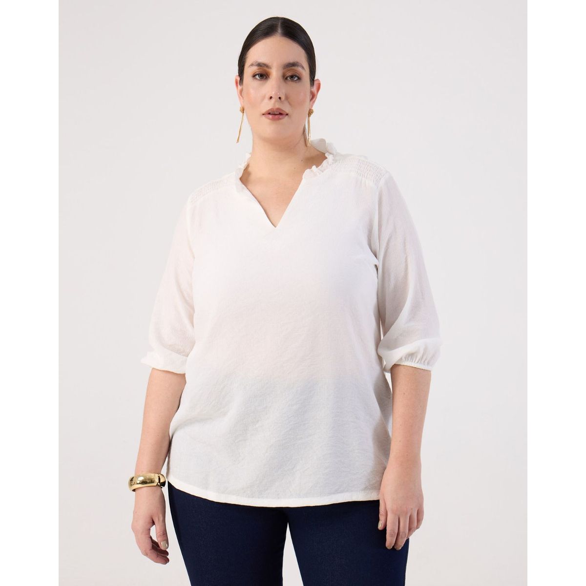 PATPRIMO - Blusa  Para Mujer Manga 3/4 Patprimo Color Blanco #14121405