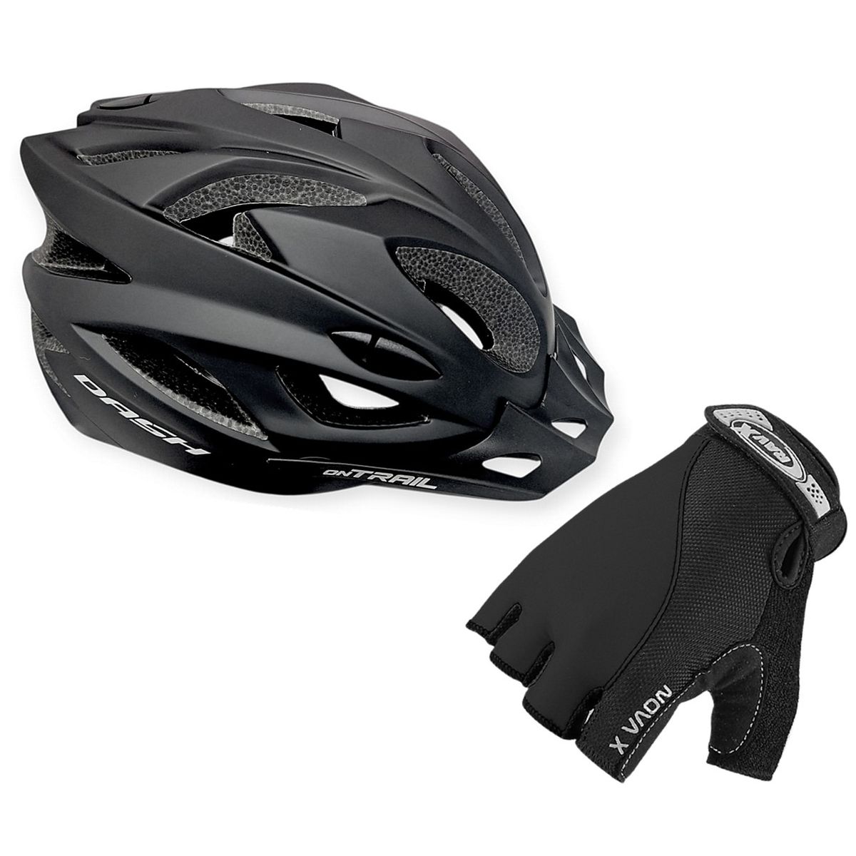 ON TRAIL - Casco Bicicleta + Guante Gel Ciclismo Mtb Ruta Patinaje