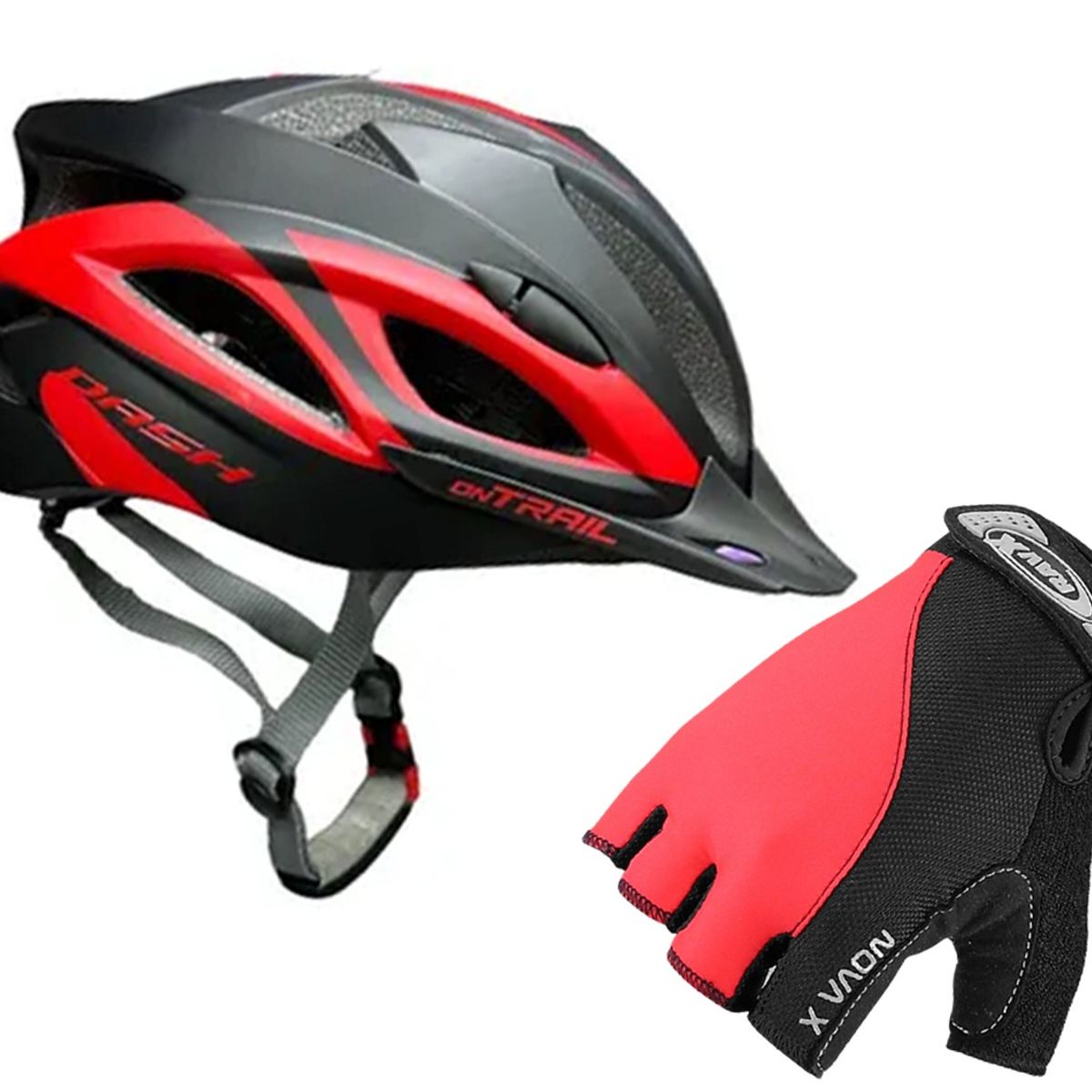 ON TRAIL - Casco Bicicleta + Guante Gel Ciclismo Mtb Ruta Patinaje