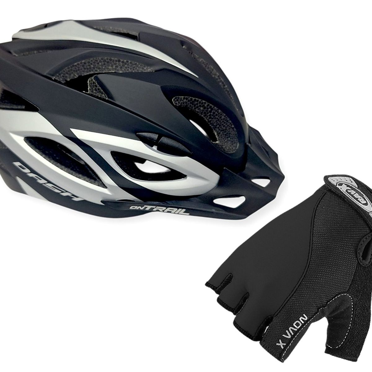 ON TRAIL - Casco Bicicleta + Guante Gel Ciclismo Mtb Ruta Patinaje