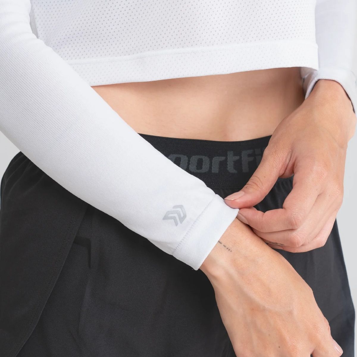 SPORT FITNESS - Mangas Deportivas Blancas Transpirables Y Cómodas