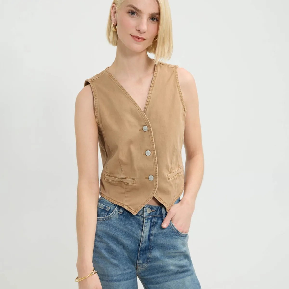PATPRIMO - Chaleco Para Mujer Plano Marca Patprimo Color Café #30250038