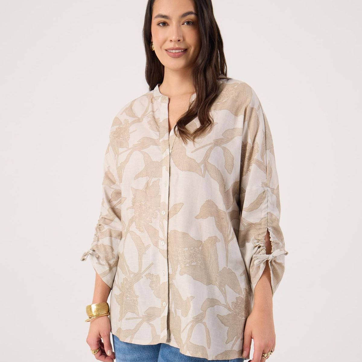PATPRIMO - Blusa De Mujer Manga 3/4 Patprimo Color Beige #14121387