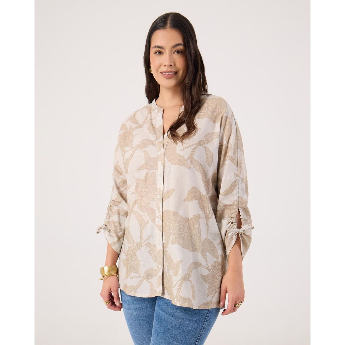 PATPRIMO - Blusa De Mujer Manga 3/4 Patprimo Color Beige #14121387