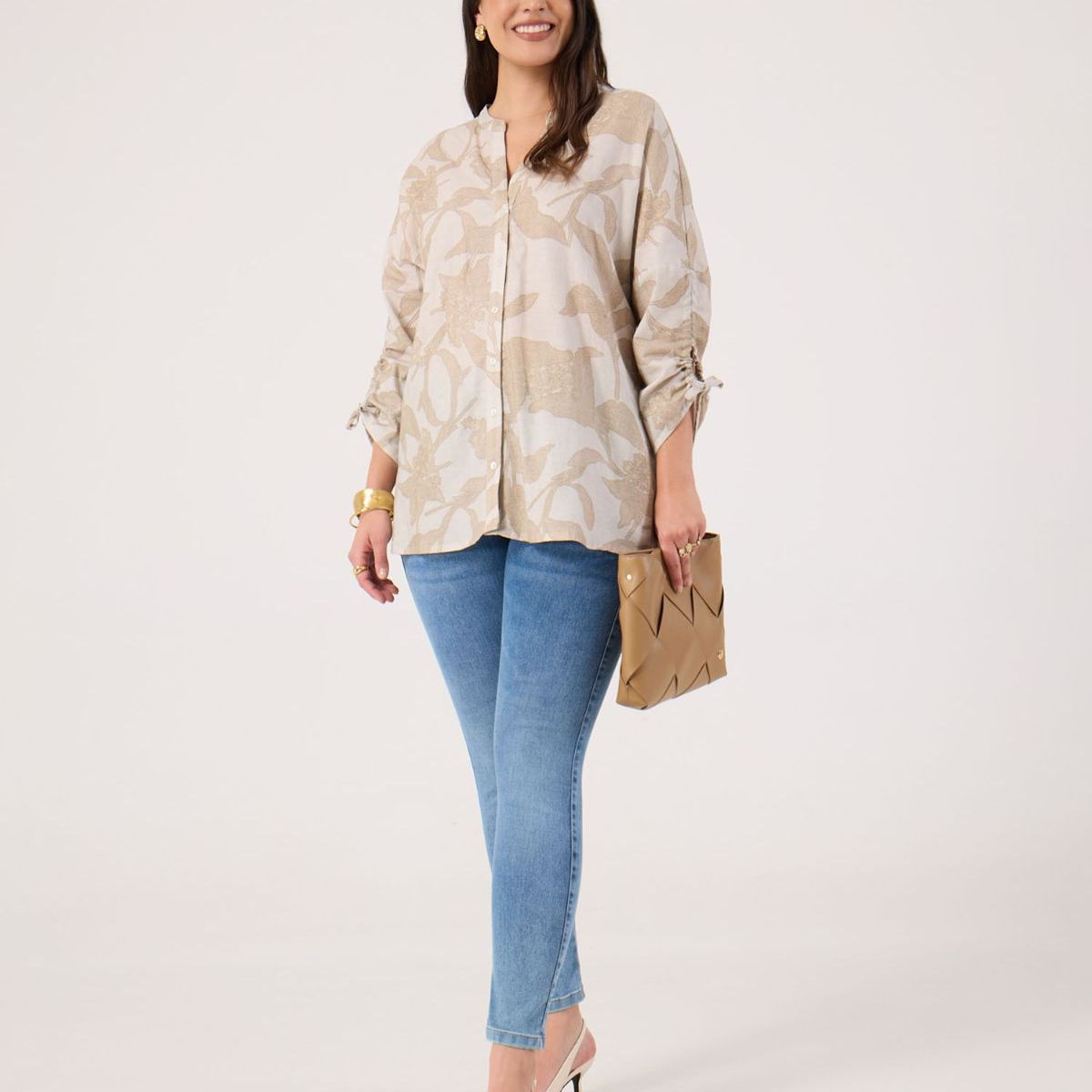 PATPRIMO - Blusa De Mujer Manga 3/4 Patprimo Color Beige #14121387