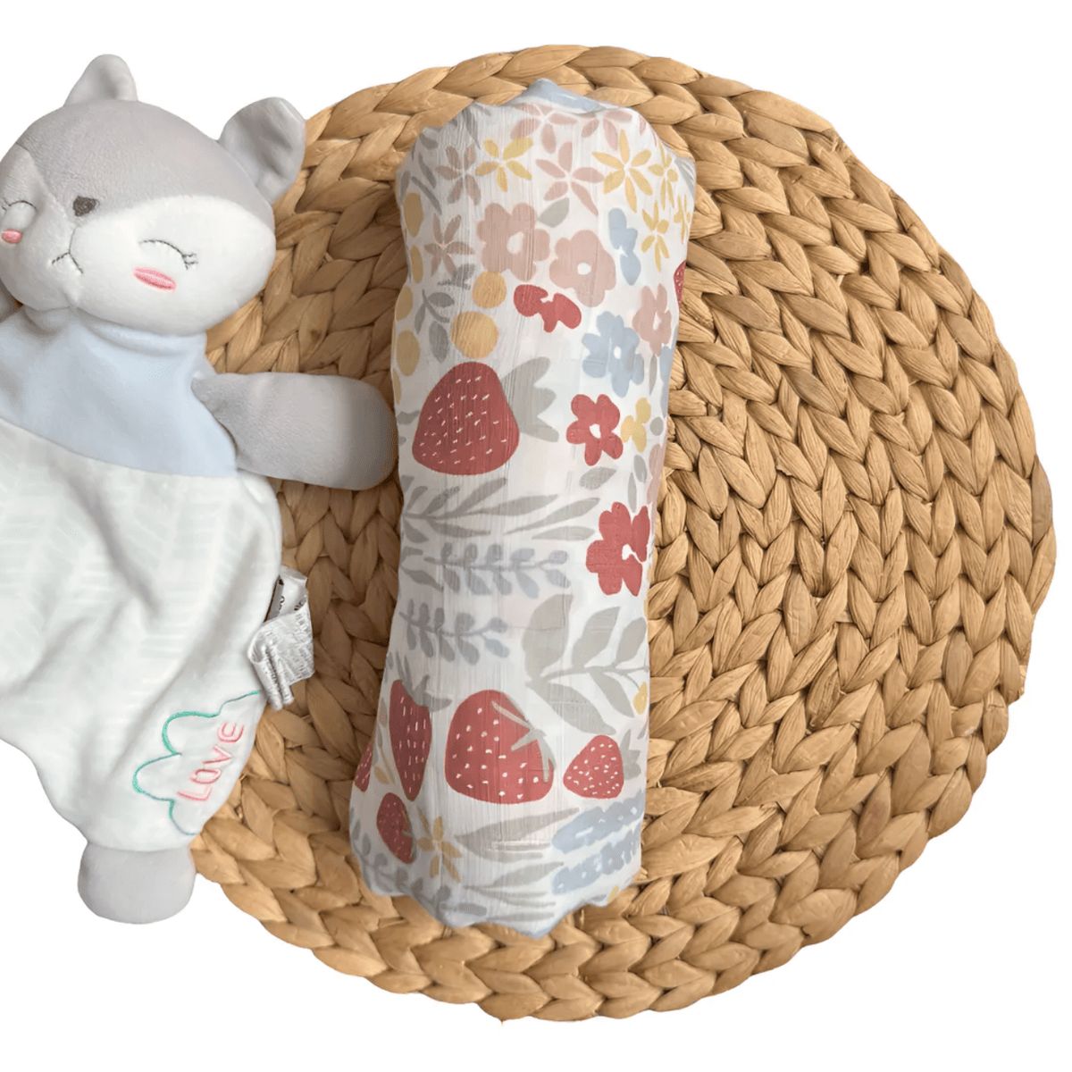 GENERICO - Muselina Algodón Bambú Bebés Evanthi 120x110 Cm Doble Capa Flores