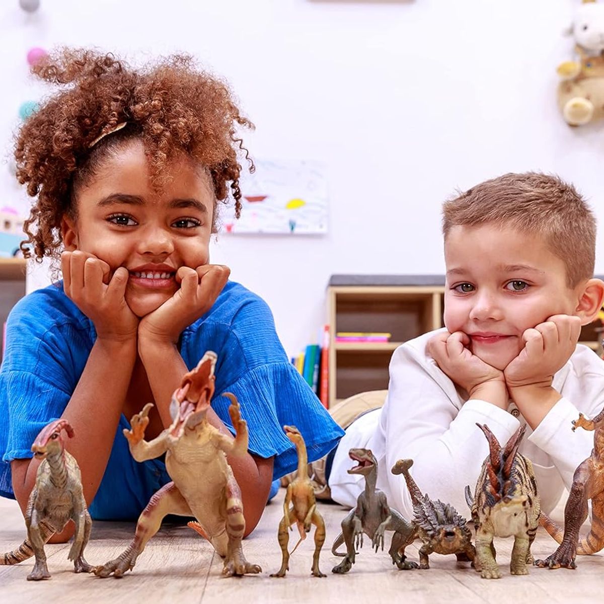 JUGANDO Y EDUCANDO - Figura Coleccionable Dinosaurio Hegaloceros Pintada A Mano