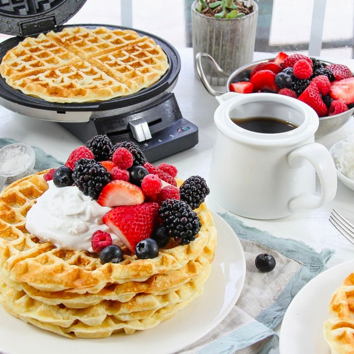 CUISINART - Gofrera waflera cuisinart acero control temperatura 5 nivele WMR-CANAS