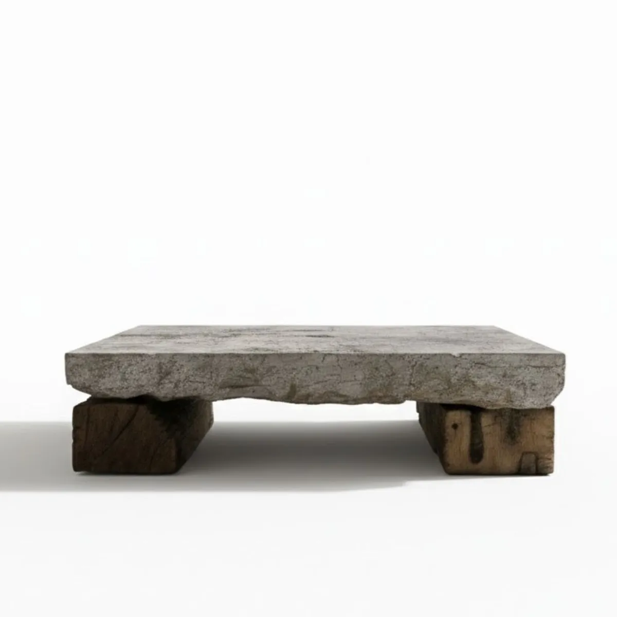 22 GRADOS DECORACION - Mesa de centro Amanda 100cm x 100cm Concreto y roble