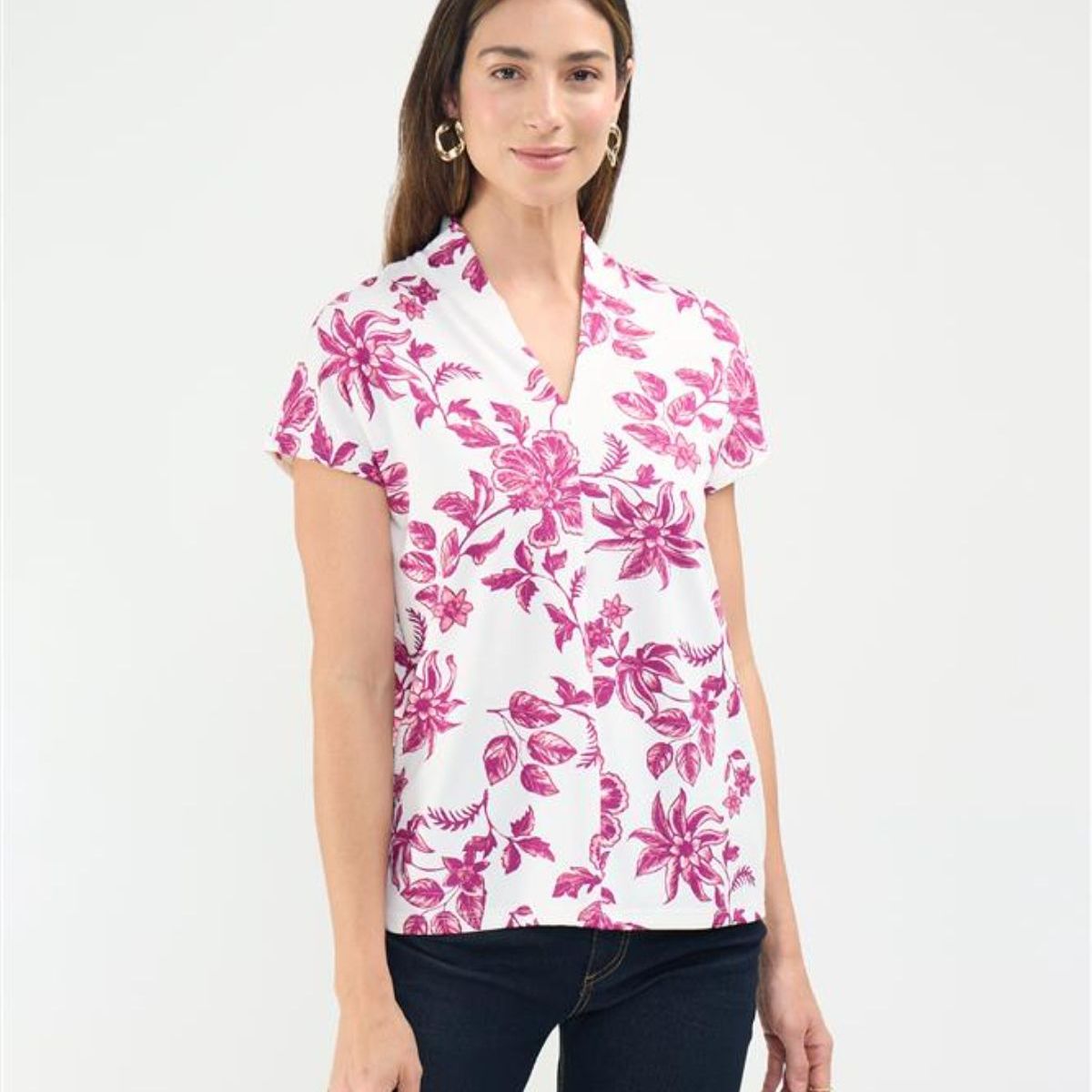 PATPRIMO - Camiseta  Para Mujer Manga Corta Cuello V Color Rosa Marca Patprimo #30093660