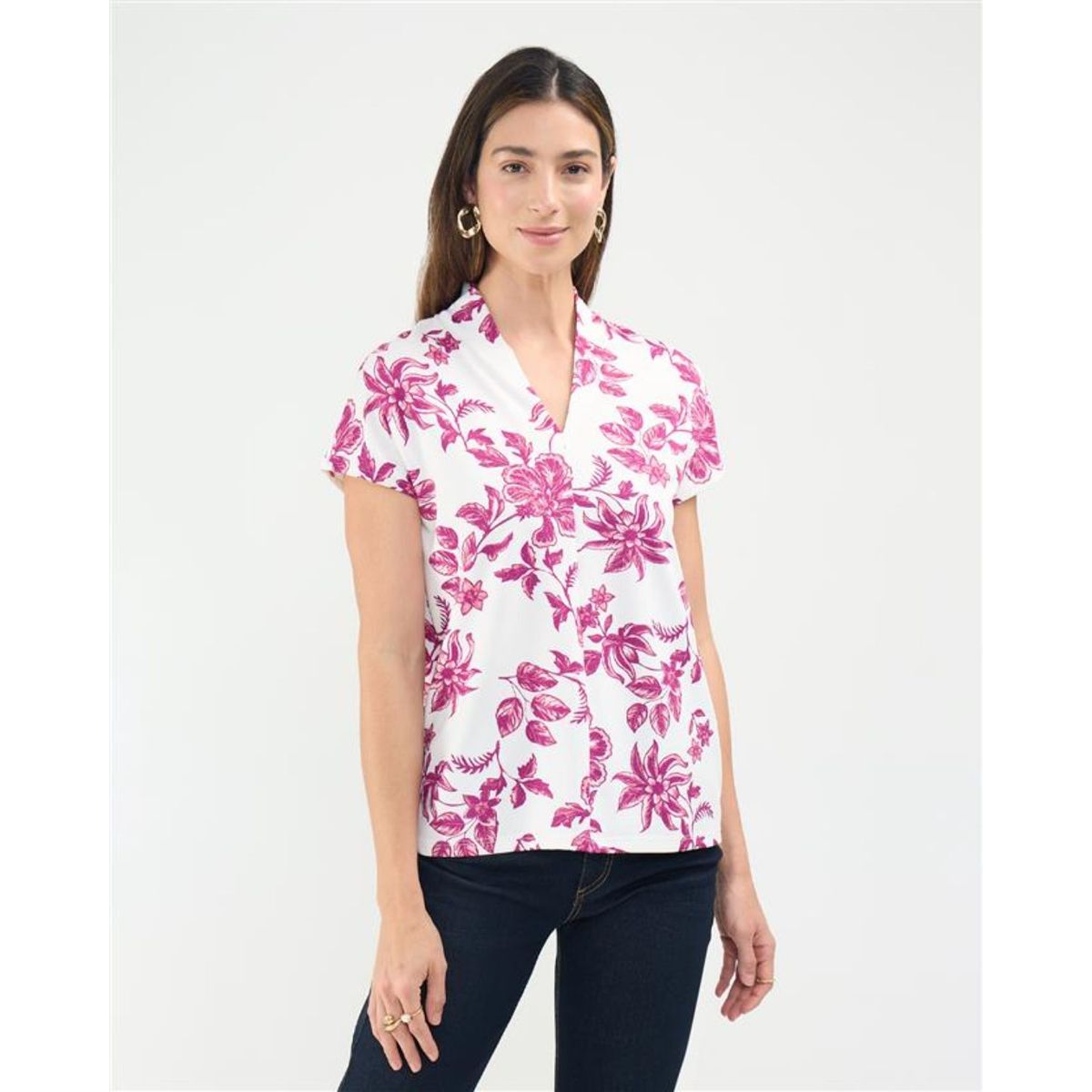 PATPRIMO - Camiseta  Para Mujer Manga Corta Cuello V Color Rosa Marca Patprimo #30093660