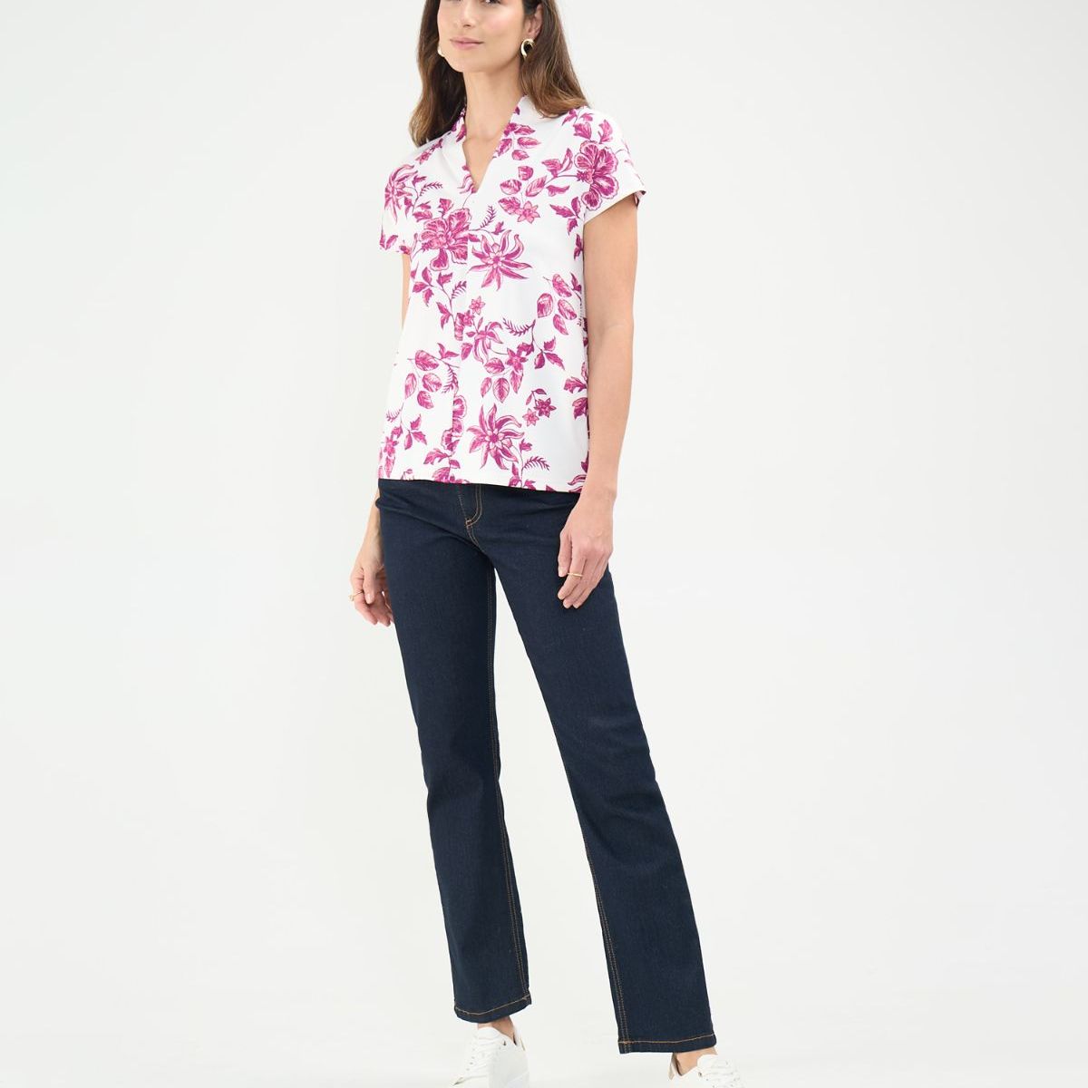 PATPRIMO - Camiseta  Para Mujer Manga Corta Cuello V Color Rosa Marca Patprimo #30093660