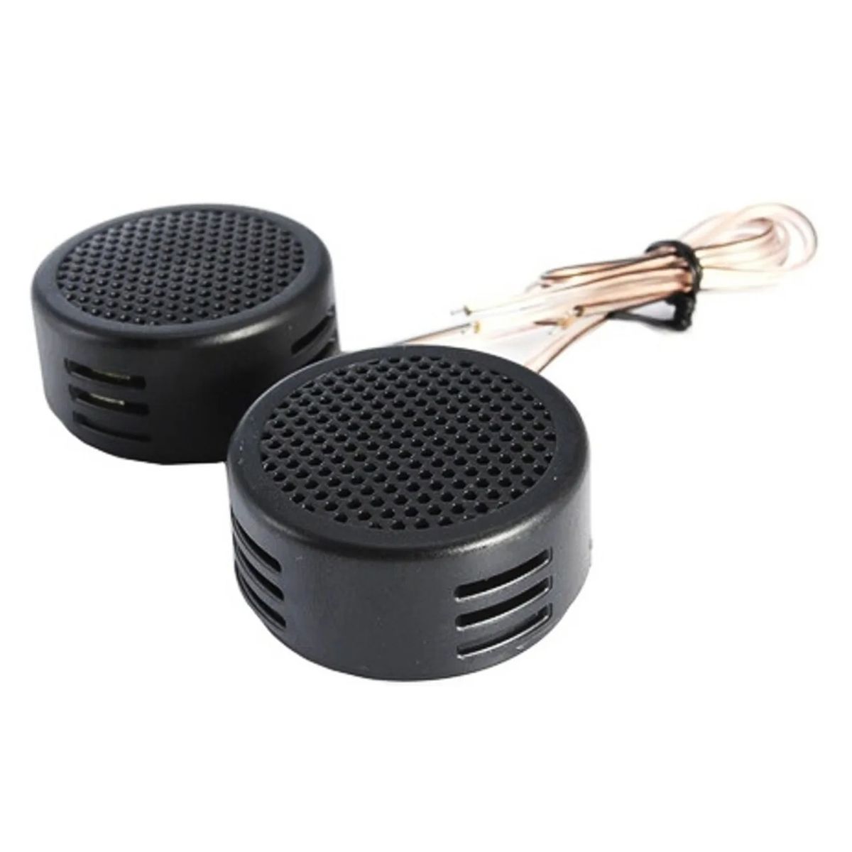 GENERICO - Tweeter Brillos Par Tipo Original 500 Watts Incluye Bases Negro