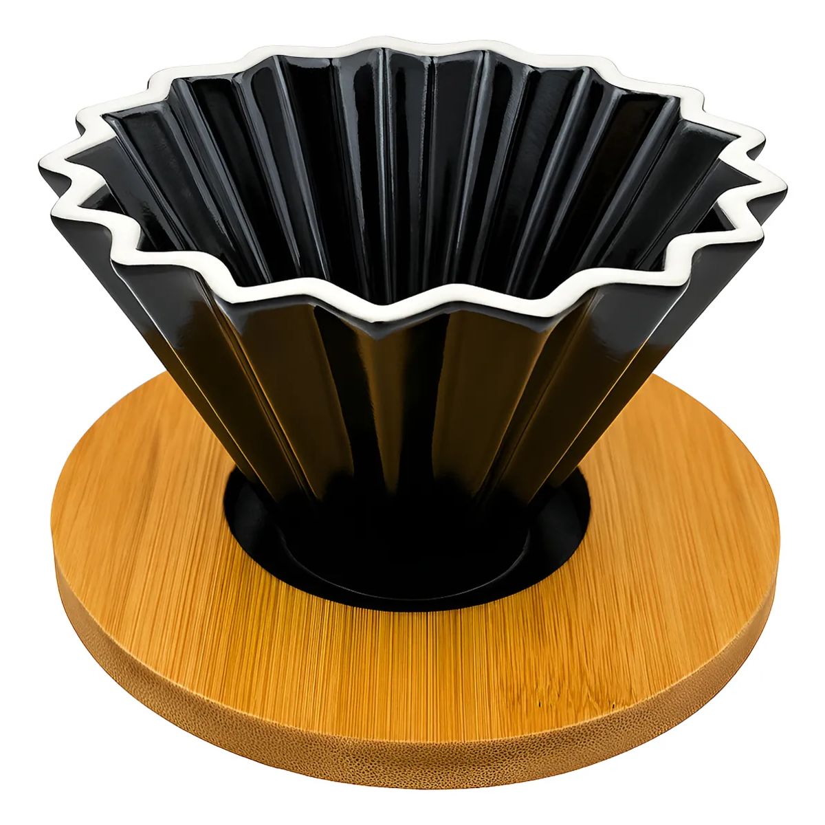 BIGCENTER - Flower Dripper Origami Negro cerámico método Extracción de Café