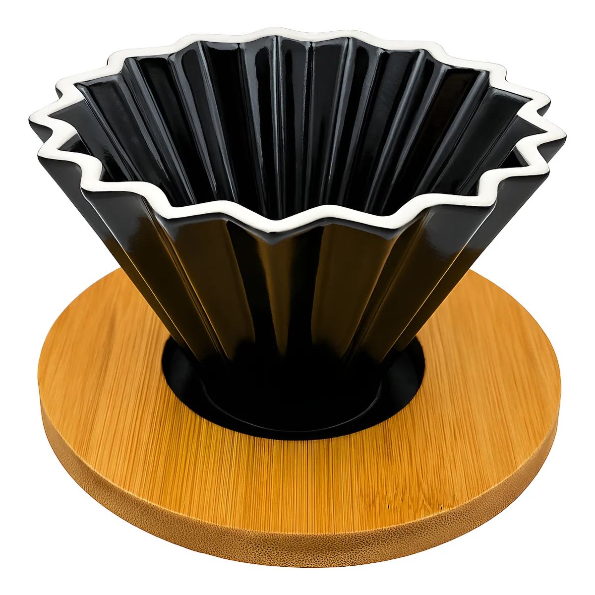 BIGCENTER - Flower Dripper Origami Negro cerámico método Extracción de Café