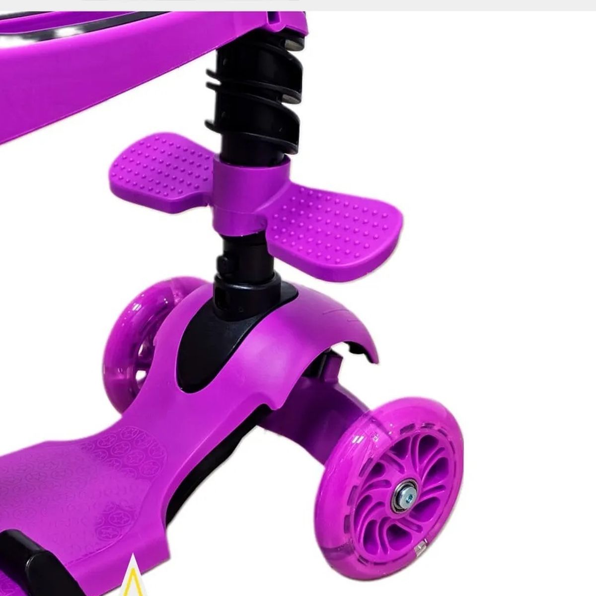 GENERICO - Scooter 3 en 1 Infantil con Asiento y Luces LED – Modelo Mariquita Morada