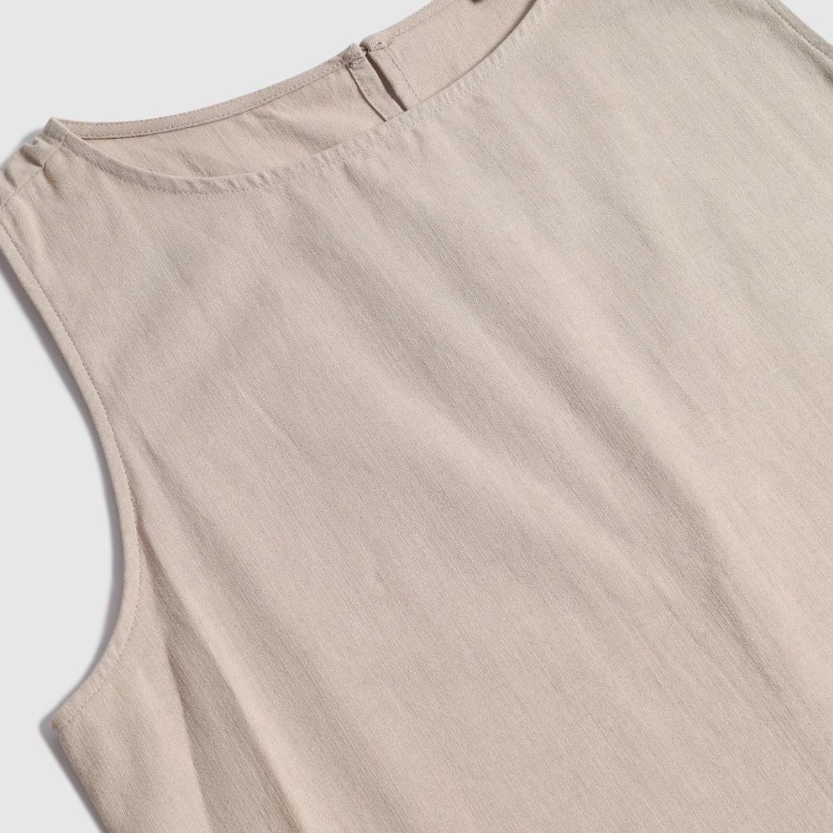 PATPRIMO - Vestido Corto Unicolor Manga Sisa   Para Mujer Café Patprimo