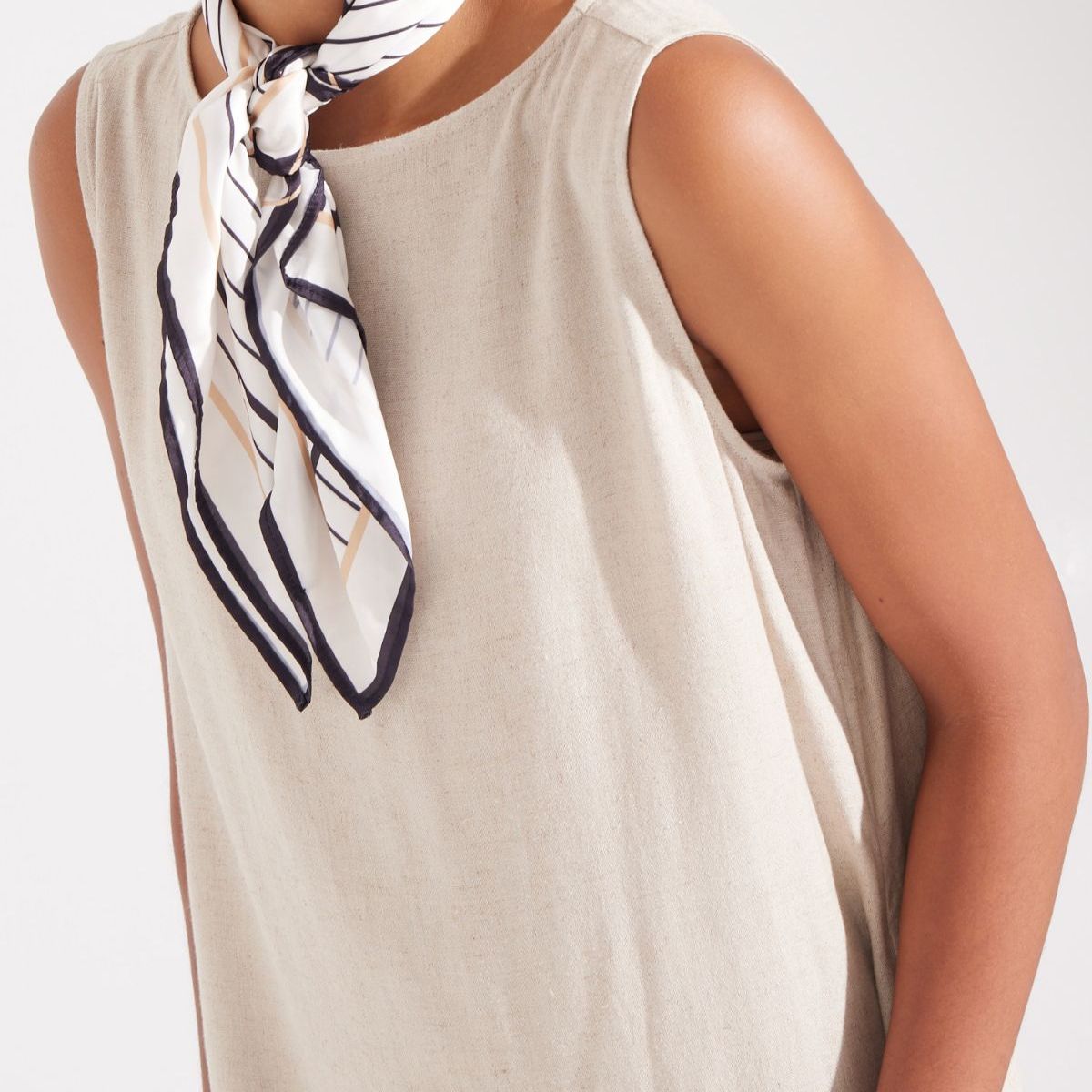PATPRIMO - Vestido En Efecto Lino  Para Mujer Beige Patprimo