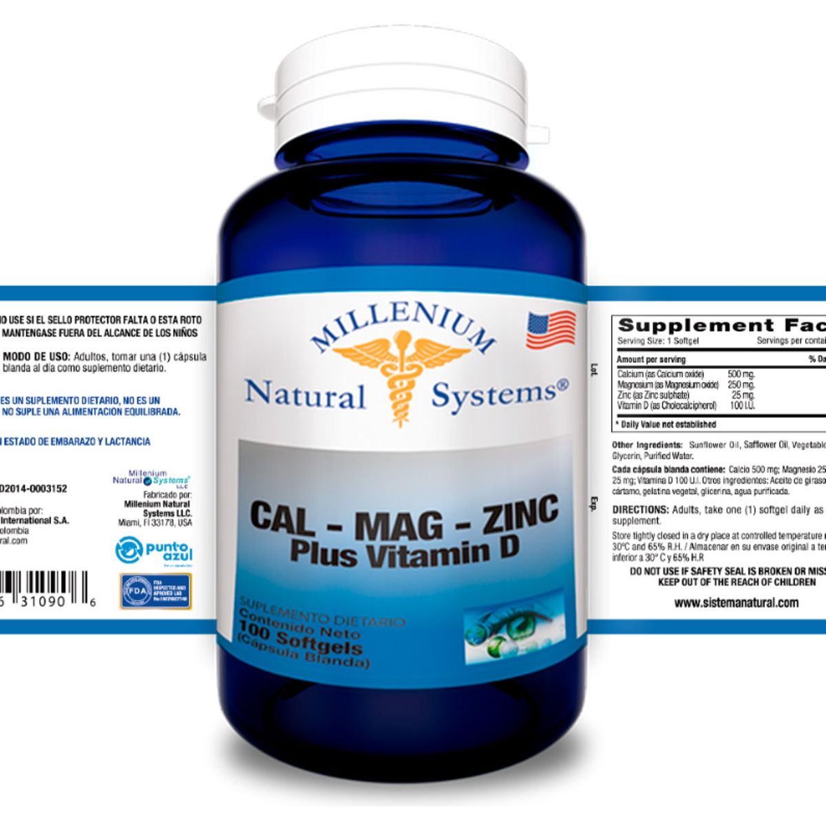 NATURAL SYSTEM - SUPLEMENTO MULTIVITAMINICO X 100 CAPSULAS BLANDAS/ CAL-MAG-ZINC