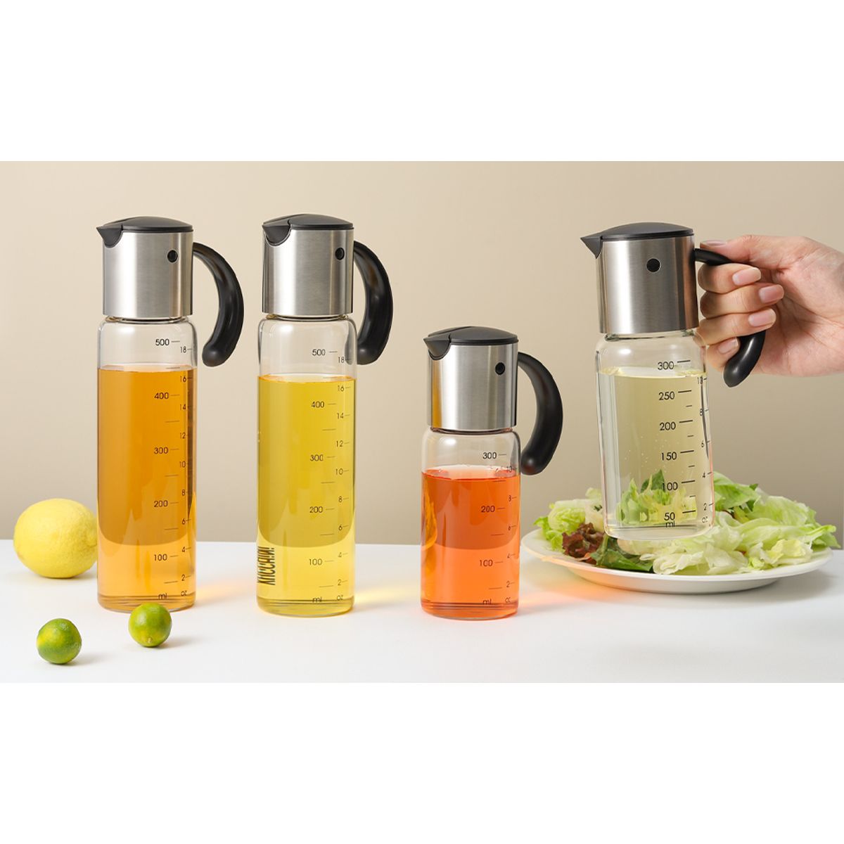 BIGCENTER - Botella Dispensadora De Aceite De Oliva y Vinagre - Capacidad 500ml